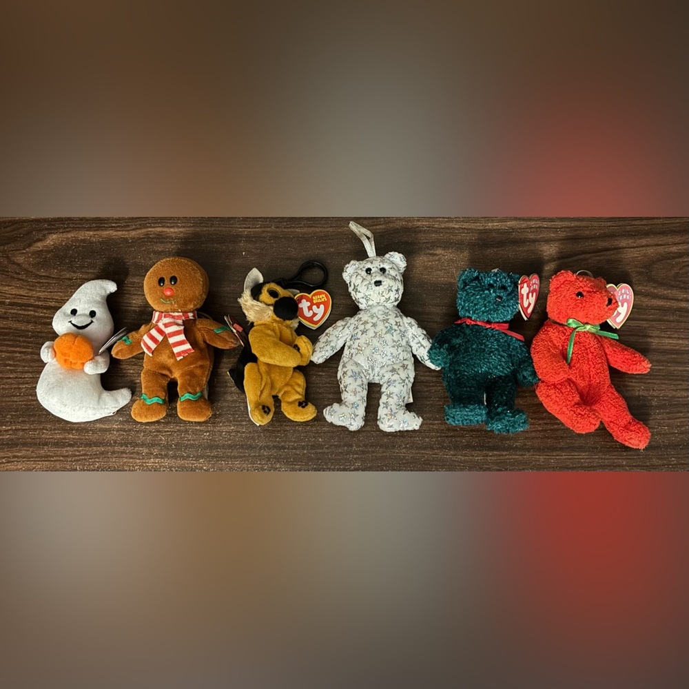 Lot of 6 TY Teenie Beanies